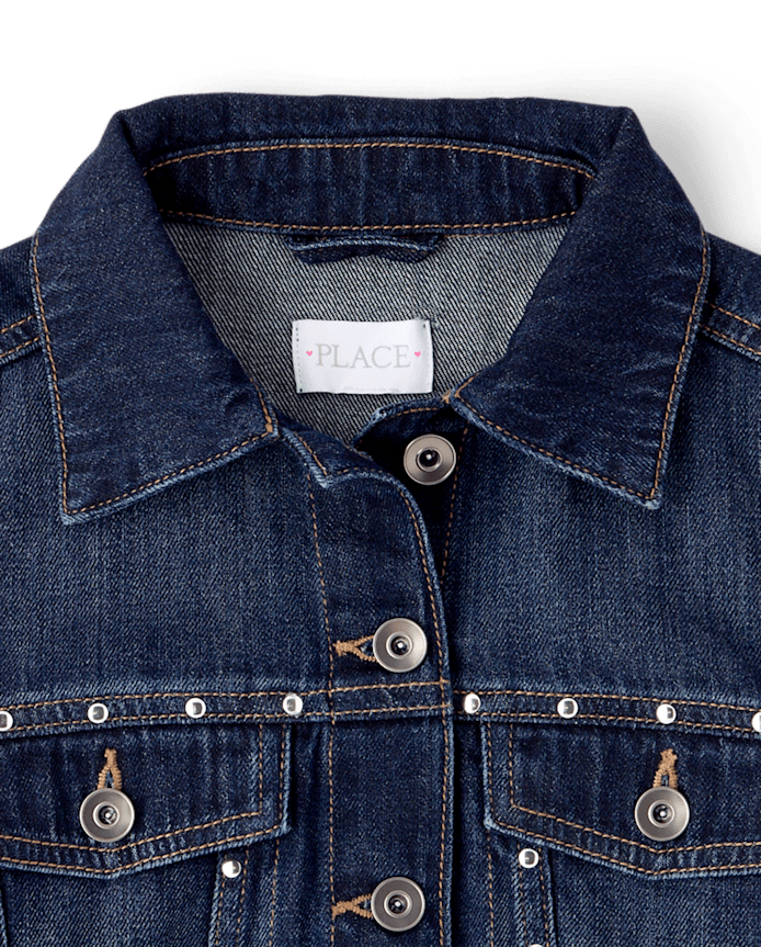 Veste en jean cloutée pour filles