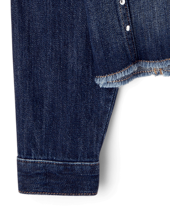 Girls Studded Denim Jacket