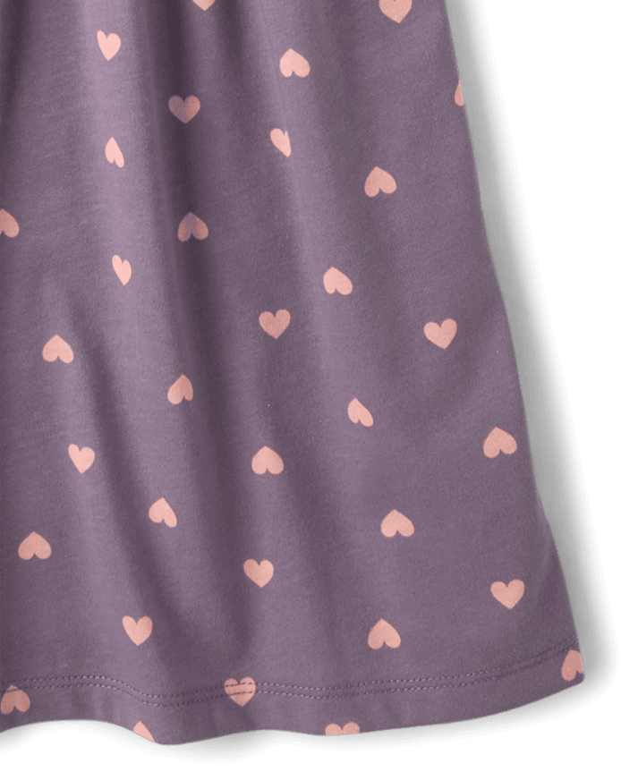 Girls Heart Bow Dress