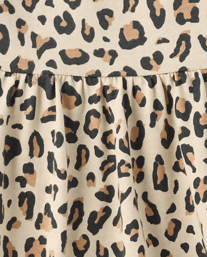 Girls Leopard Keyhole Dress
