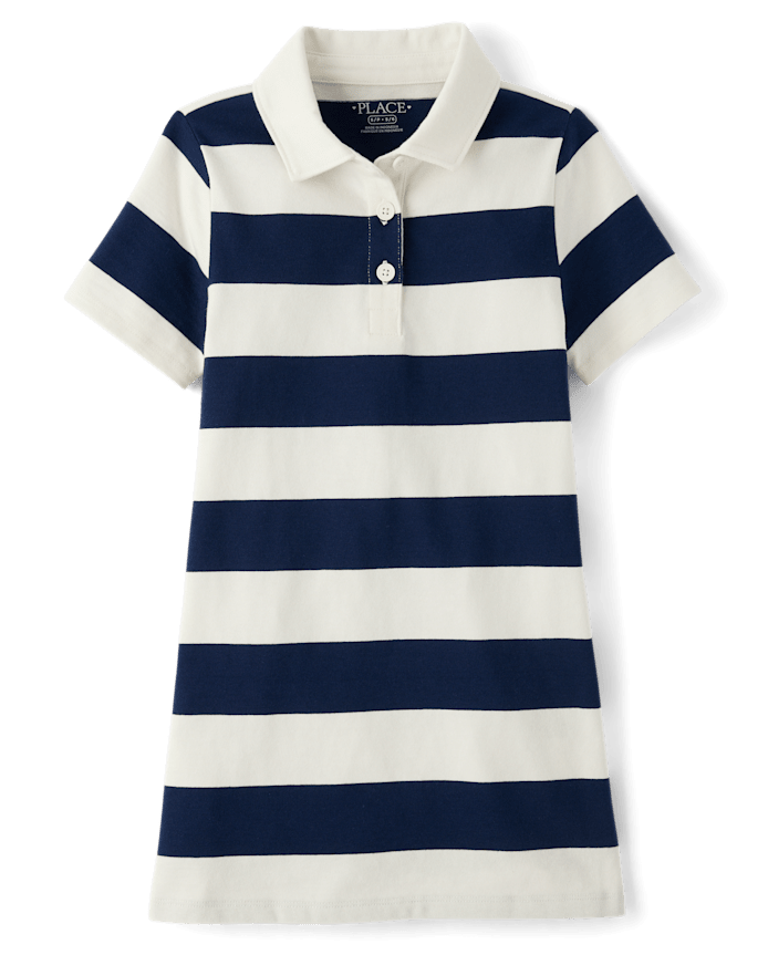 Girls Striped Rugby Polo Dress