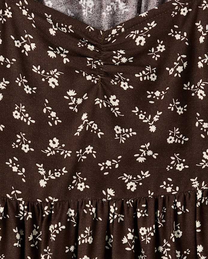 Girls Floral Ruffle Dress