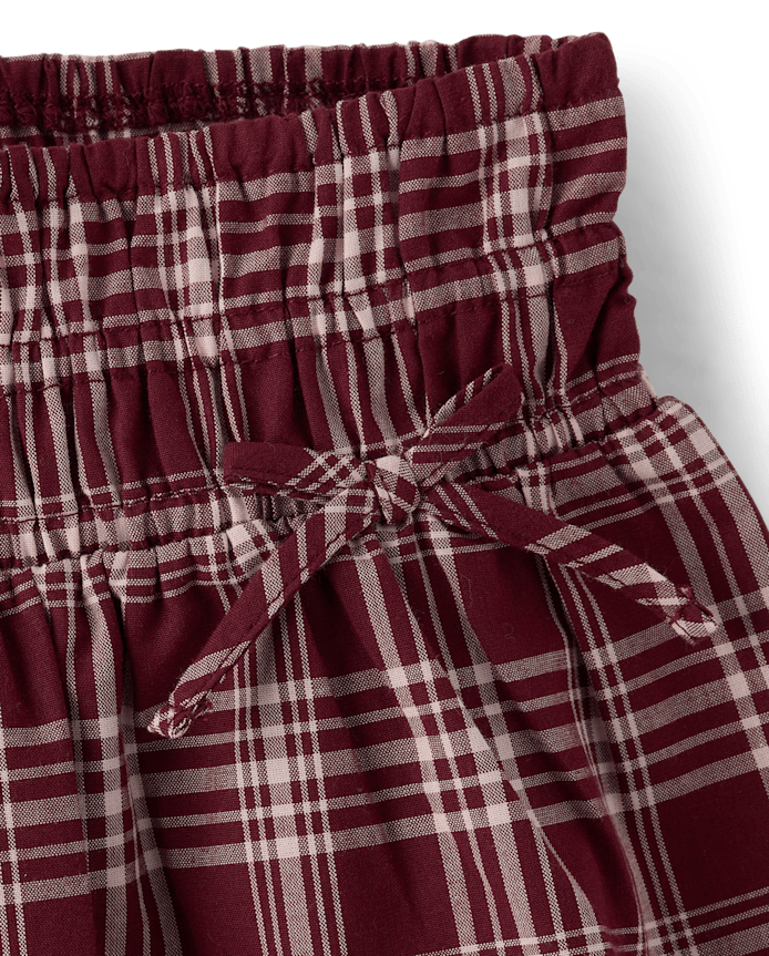Girls Plaid Smocked Poplin Skort