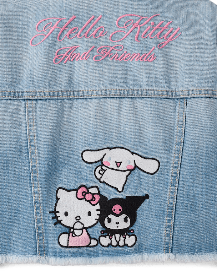 Girls Hello Kitty® And Friends Embroidered Denim Jacket