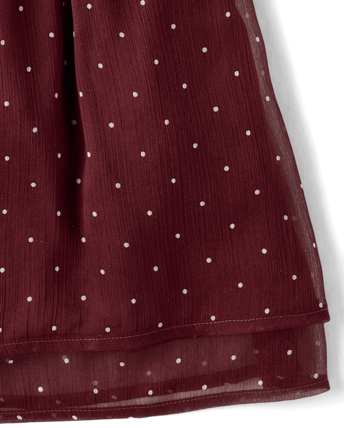 Robe à pois en mousseline volants pour fille