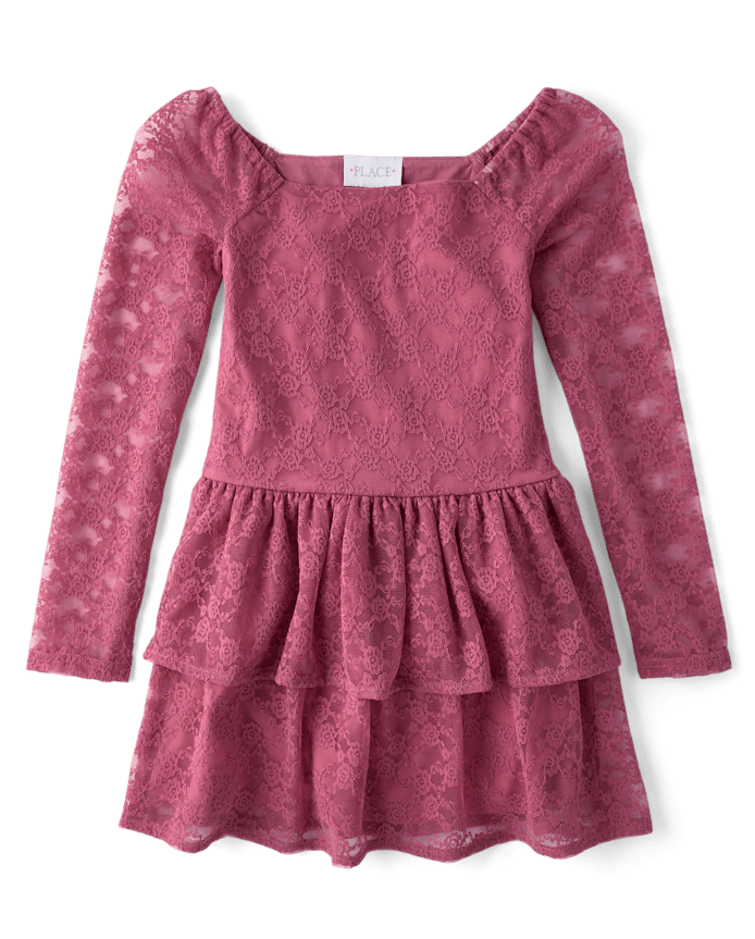 Robe en dentelle à volants pour fille