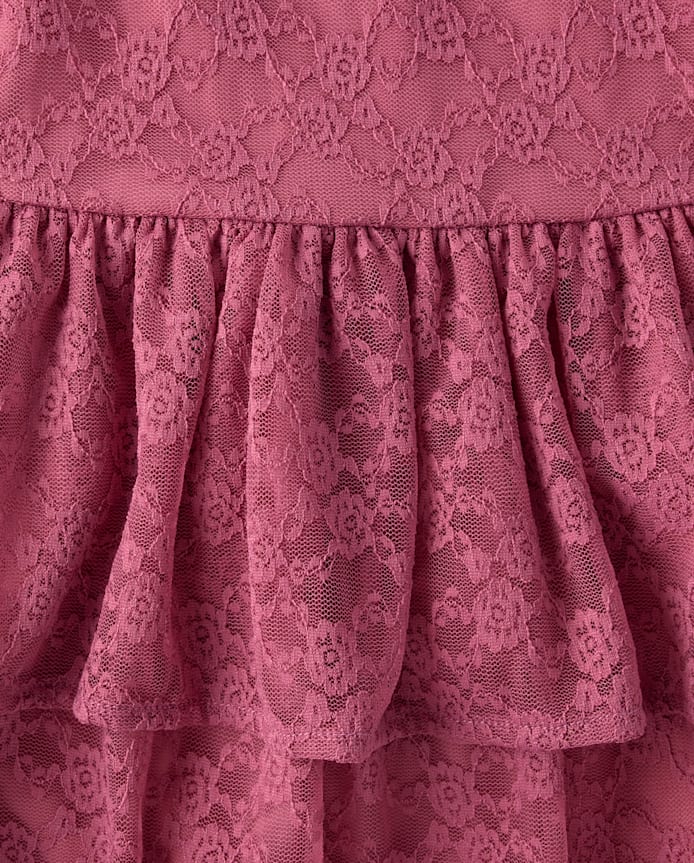 Girls Tiered Lace Dress