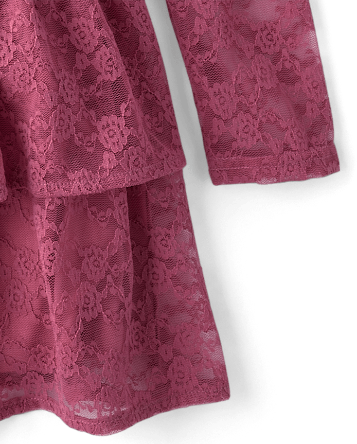 Girls Tiered Lace Dress