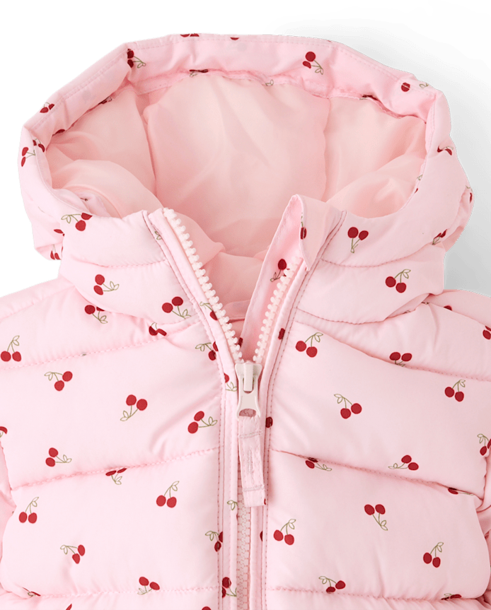 Toddler Girls Print Hooded Puffer Jacket
