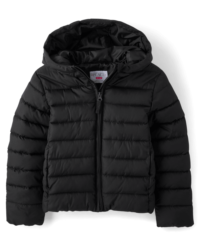 Girls Quilted Hooded Puffer Jacket