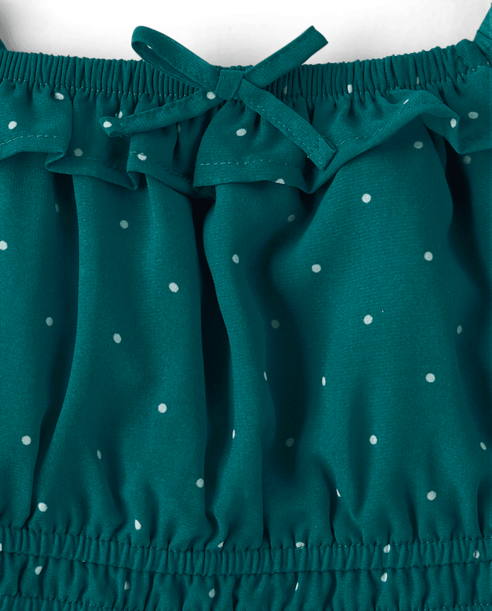 Haut à volants en mousseline pois pour filles