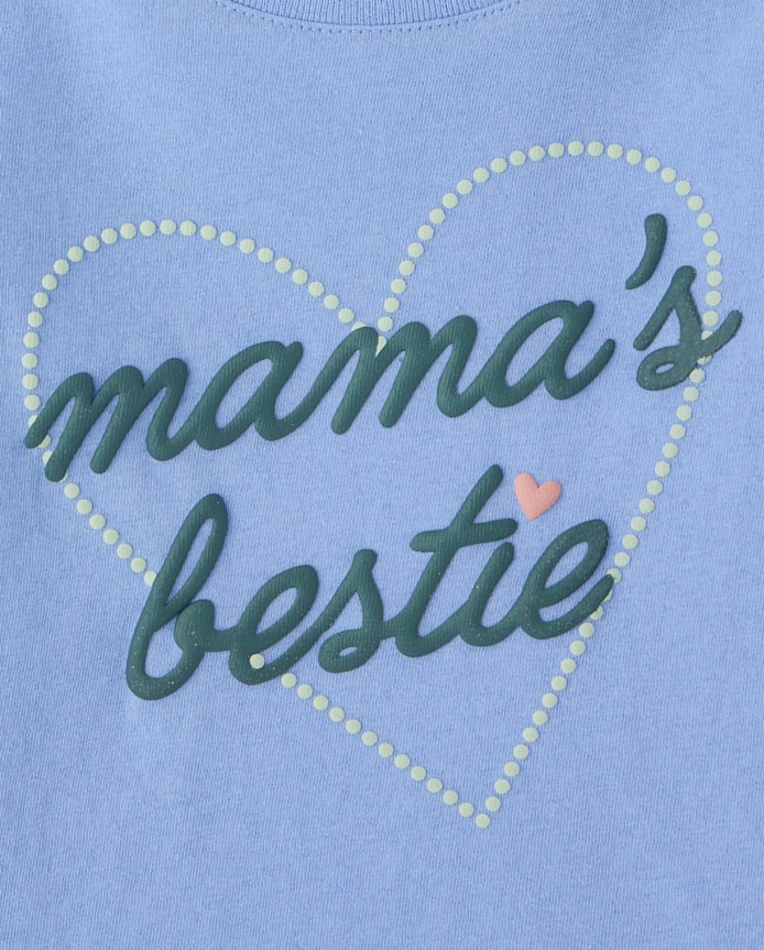 Baby And Toddler Girls Puff Print Mama's Bestie Graphic Tee