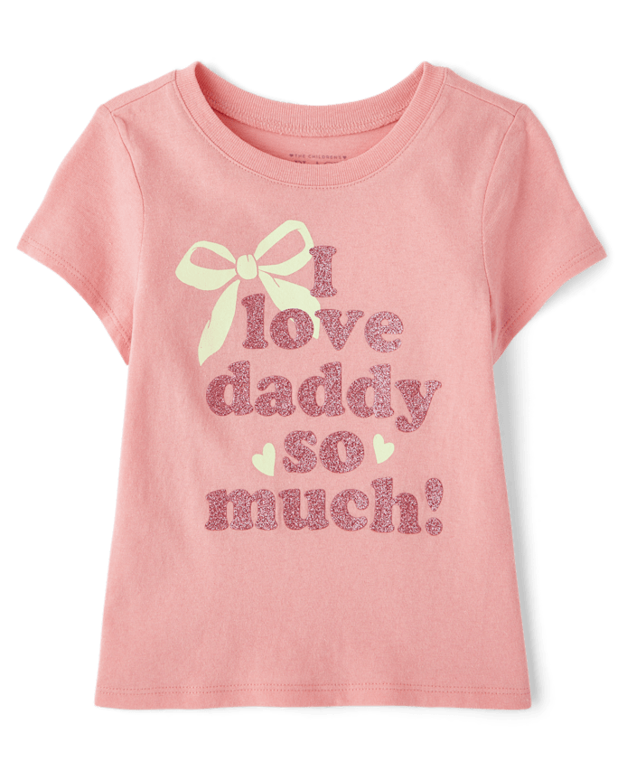 Baby And Toddler Girls Love Daddy Graphic Tee