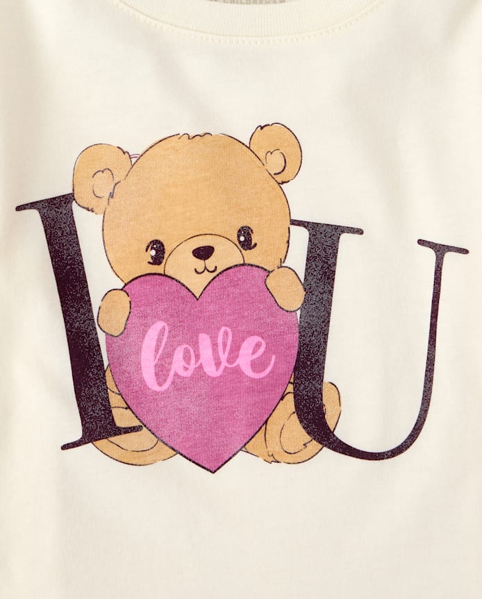 Baby And Toddler Girls Bear Graphic Tee