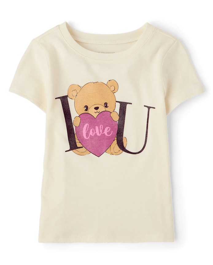Baby And Toddler Girls Bear Graphic Tee