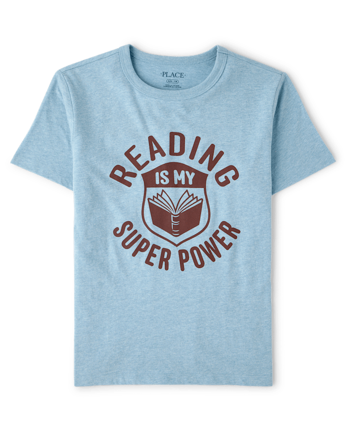 Boys School Reading Super Power Graphic Tee