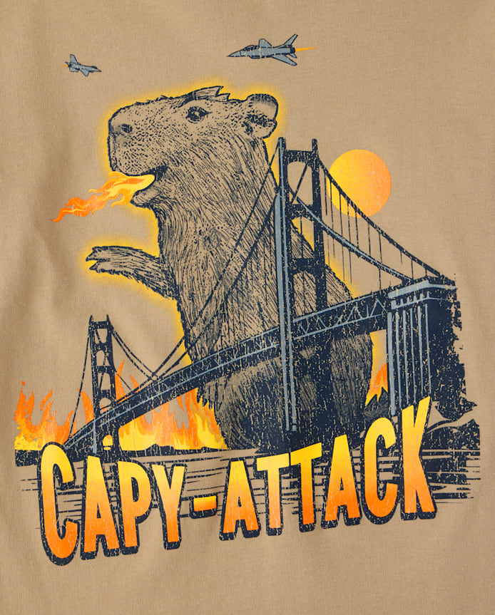 Boys Capybara Astronaut Graphic Tee