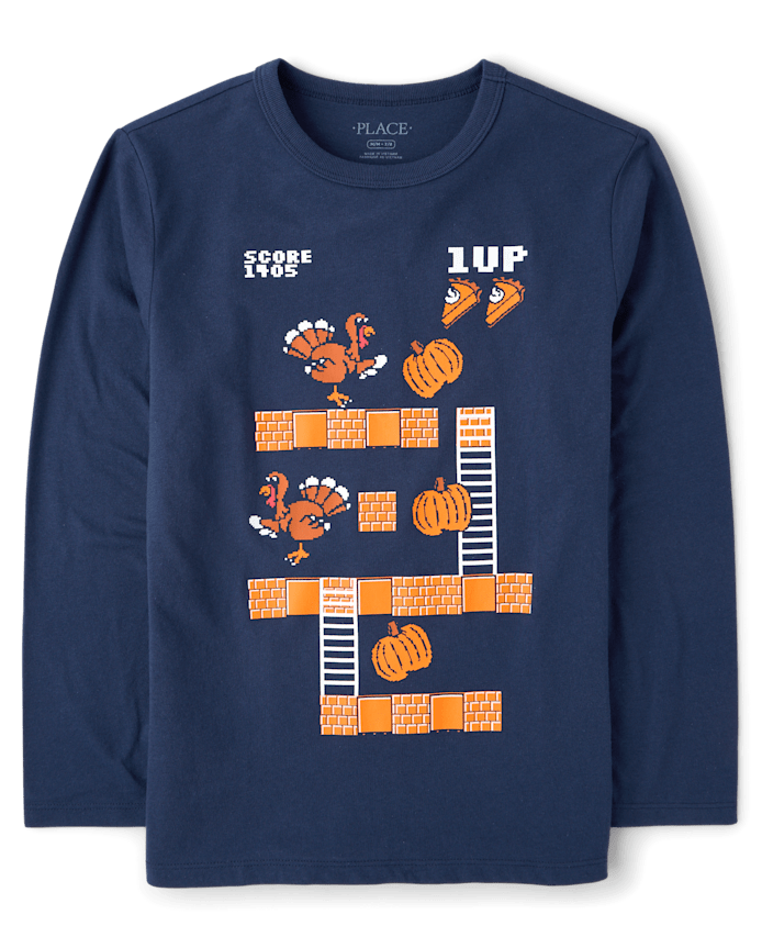Boys Thanksgiving Video Game Graphic Tee
