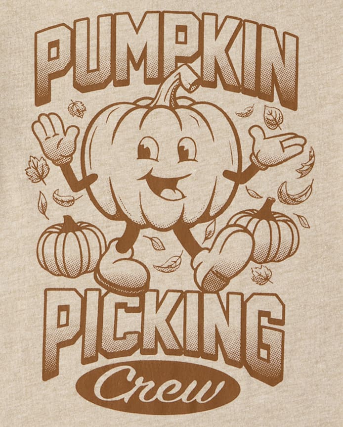 Baby And Toddler Matching Family Pumpkin Picking Crew Graphic Tee
