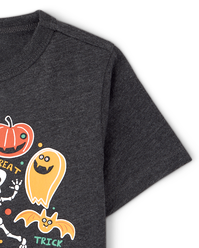 Baby And Toddler Boys Glow Halloween Icons Graphic Tee