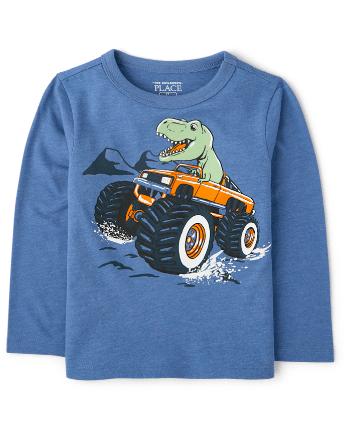 Baby And Toddler Boys Dino Monster Truck Graphic Tee