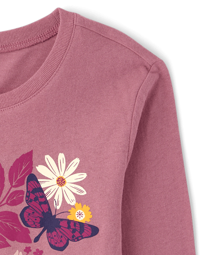 Girls Flowers Graphic Tee