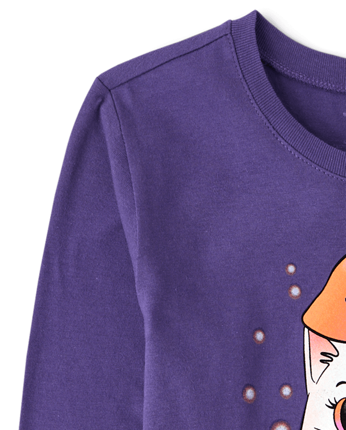 Girls Halloween Ghost Bow Graphic Tee