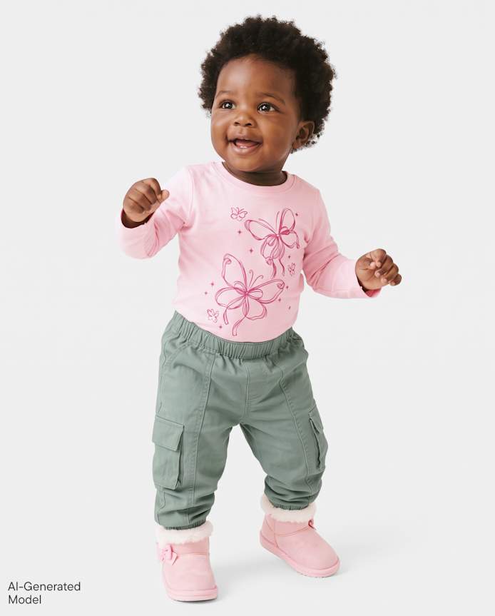 Baby And Toddler Girls Pull On Cargo Jogger Pants