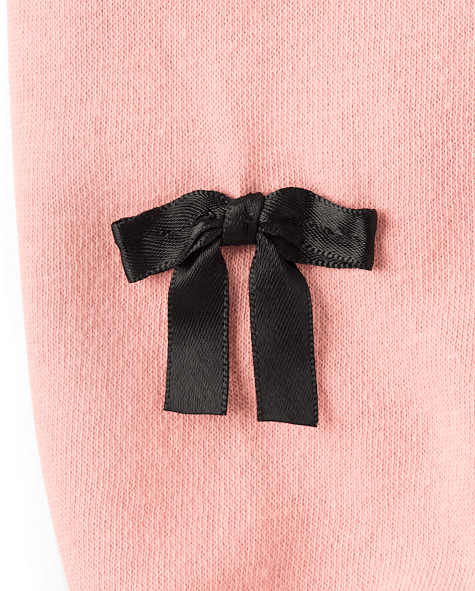Toddler Girls Bow Fleece 2-Piece Outfit Set