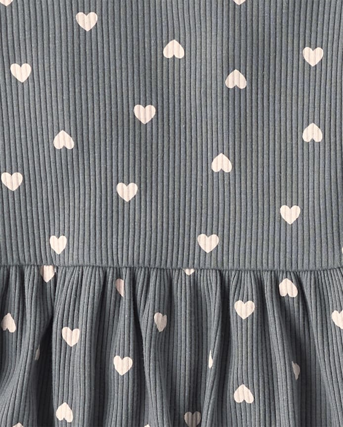 Toddler Girls Heart Ribbed 2-Piece Outfit Set