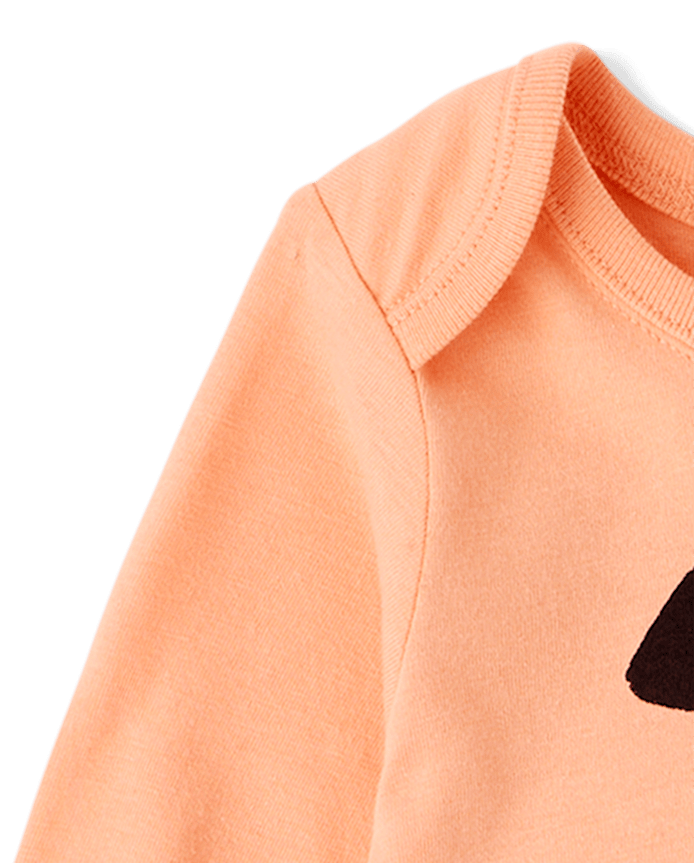 Baby Halloween Pumpkin Face Graphic Bodysuit