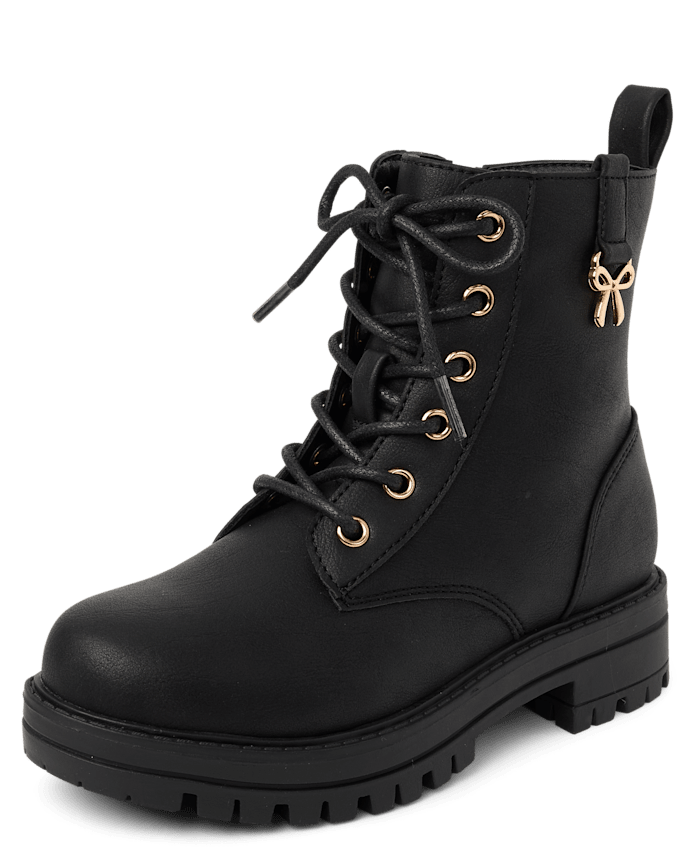 Girls Charm Combat Boots