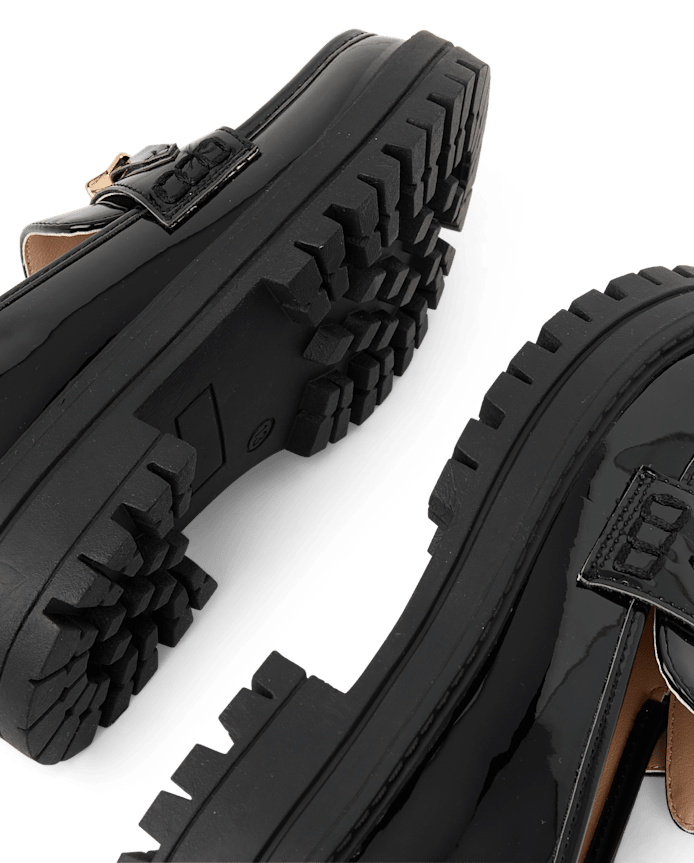 Girls Star Buckle Loafers
