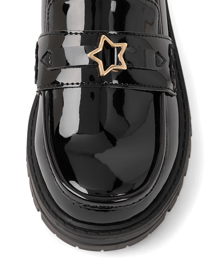 Girls Star Buckle Loafers