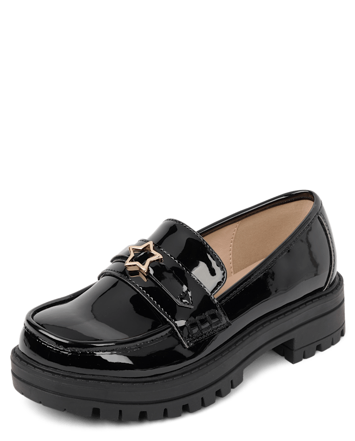 Girls Star Buckle Loafers