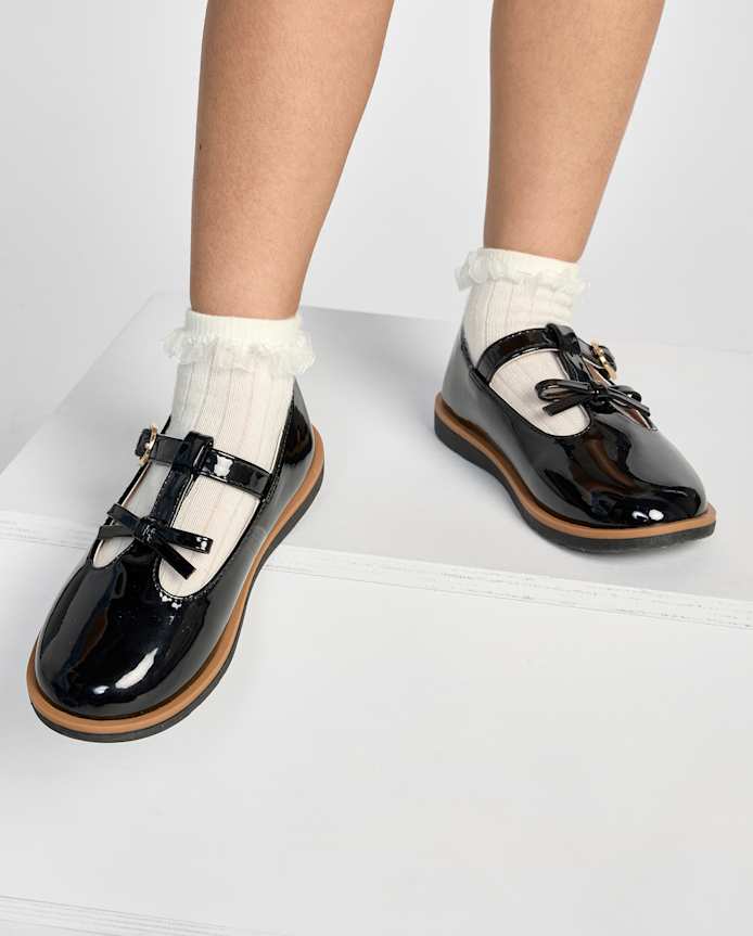 Toddler Girls Bow T-Strap Mary Jane Shoes