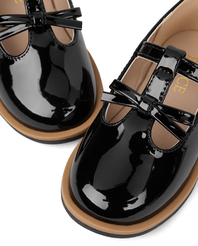 Toddler Girls Bow T-Strap Mary Jane Shoes