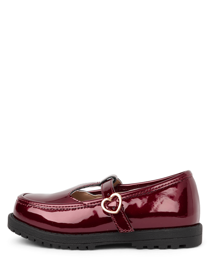 Toddler Girls Heart Buckle T-Strap Mary Jane Shoes