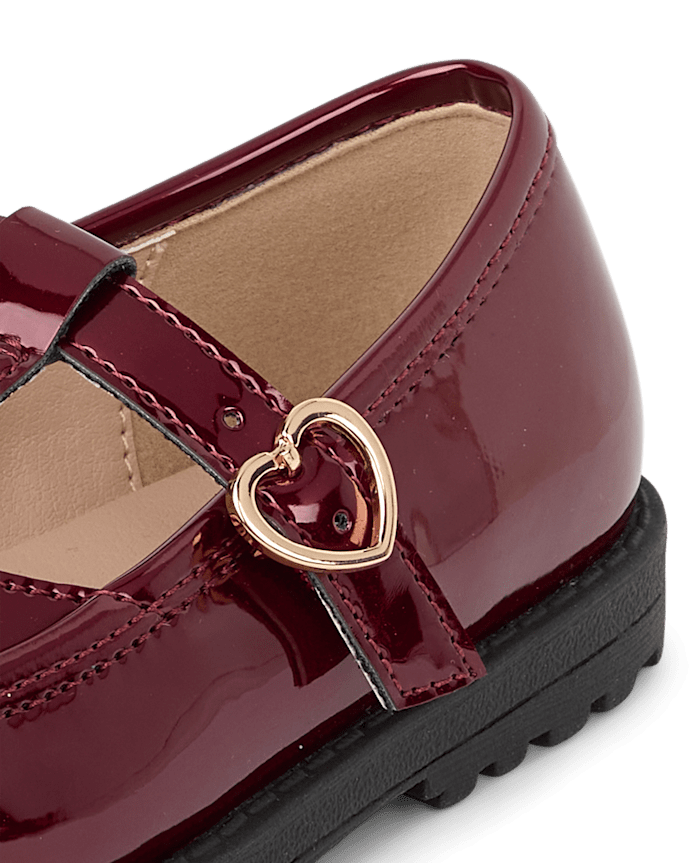 Toddler Girls Heart Buckle T-Strap Mary Jane Shoes