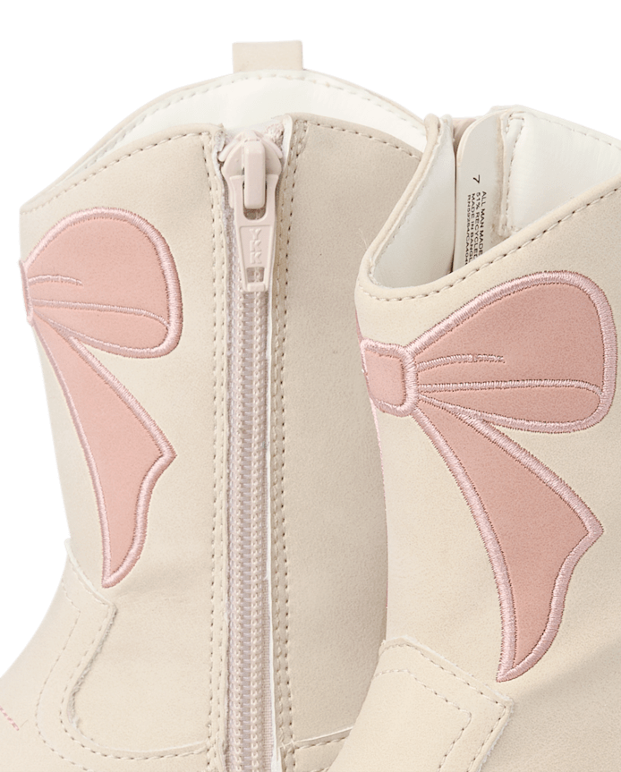 Toddler Girls Embroidered Bow Cowgirl Boots