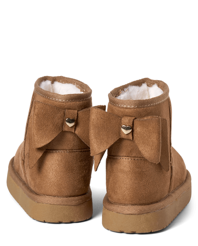 Toddler Girls Bow Teddy Boots