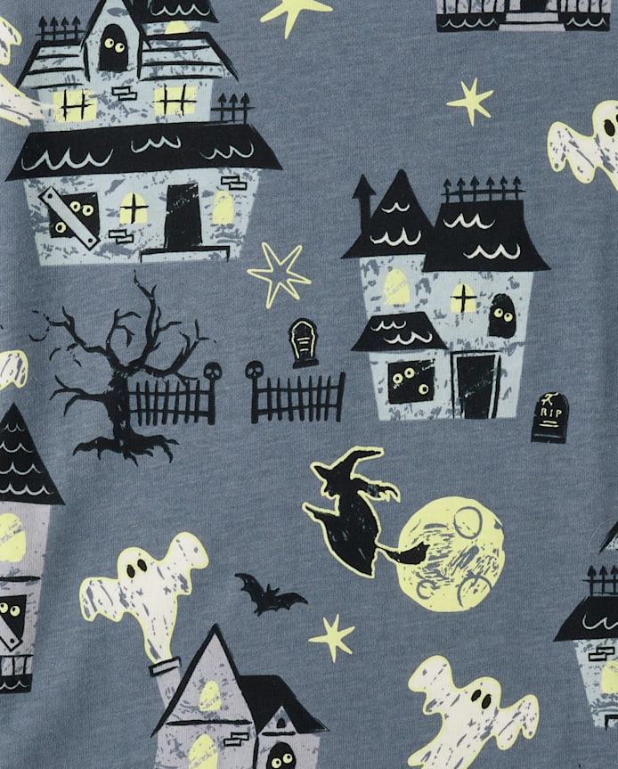 Adult Matching Family Glow Haunted House Cotton Pajamas