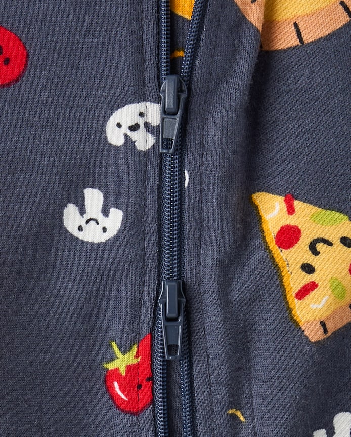 Baby And Toddler Pizza Snug Fit Footed One Piece Pajamas - Super Soft