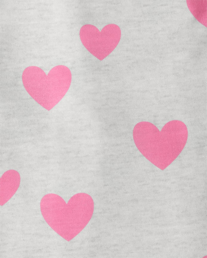 Girls Heart Button Front Pajamas