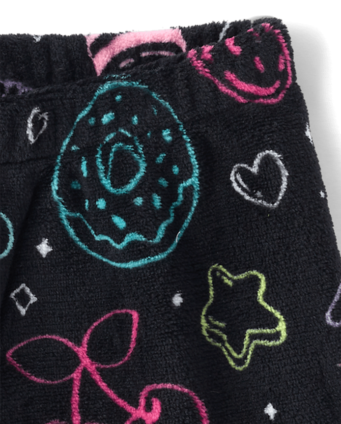 Short de pyjama fille motif nourriture - Polaire douce