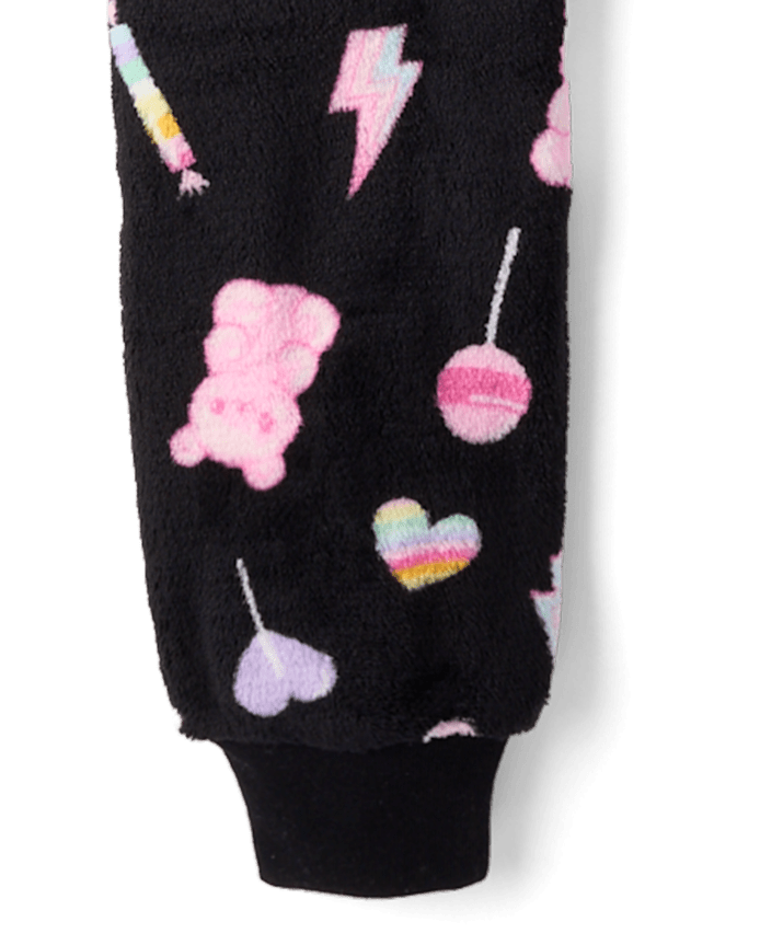 Girls Candy One Piece Pajamas - Cozy Fleece