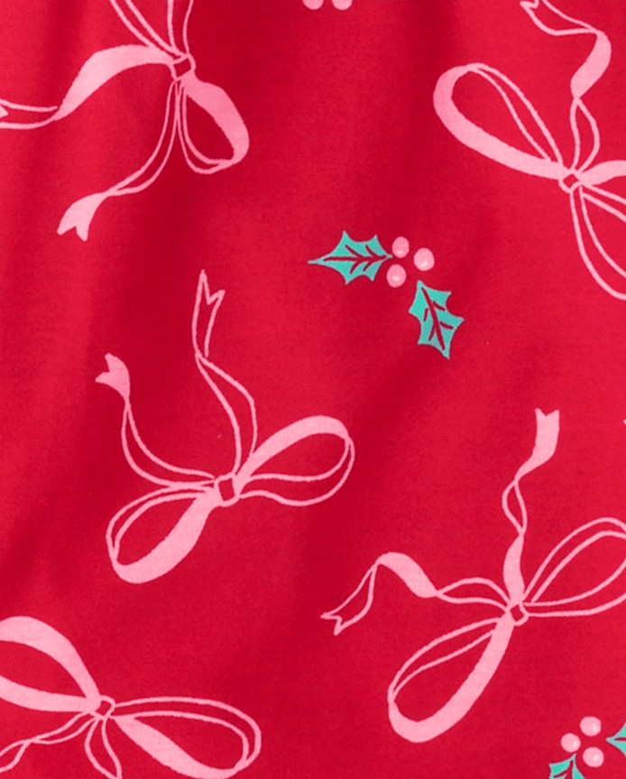 Girls Mommy And Me Christmas Bow Button Front Pajamas