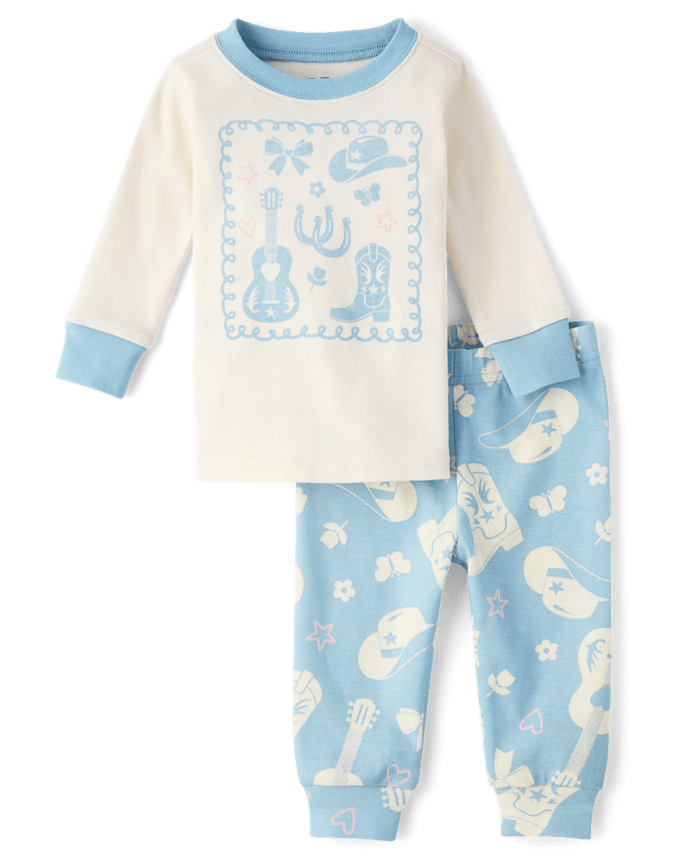 Pyjamas en coton ajustés style western pour bébés et petites filles