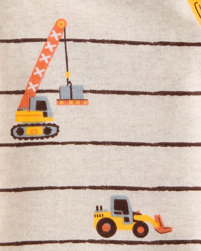 Baby And Toddler Boys Construction Truck Snug Fit Cotton Pajamas