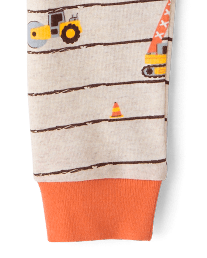 Baby And Toddler Boys Construction Truck Snug Fit Cotton Pajamas